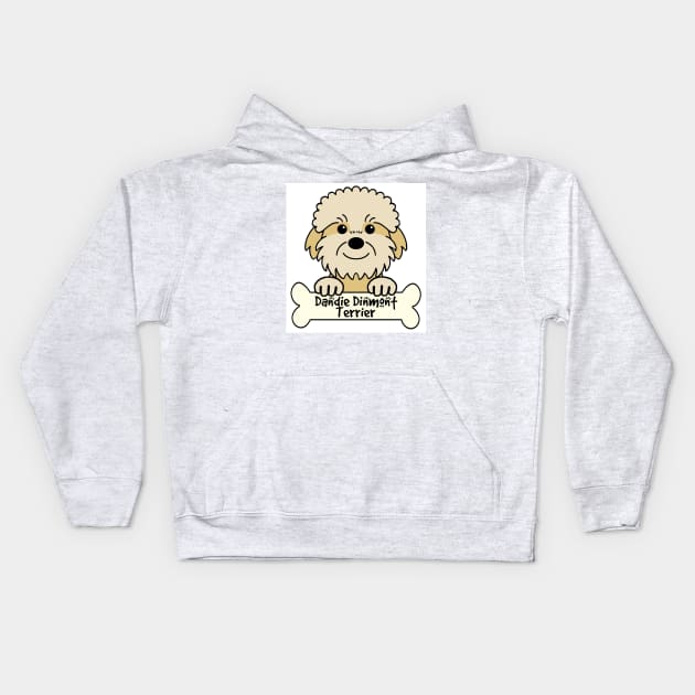 Dandie Dinmont Terrier Kids Hoodie by AnitaValle